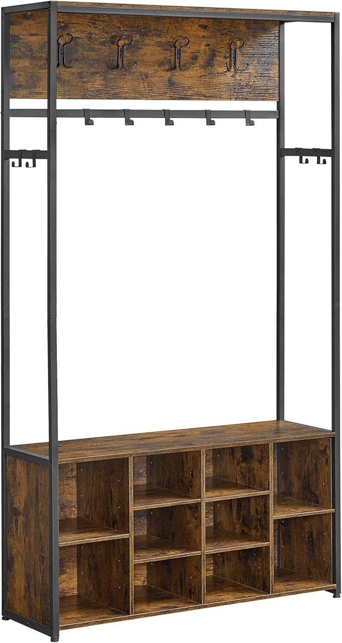Ławka na buty, rustykalny brąz, 100 cm
