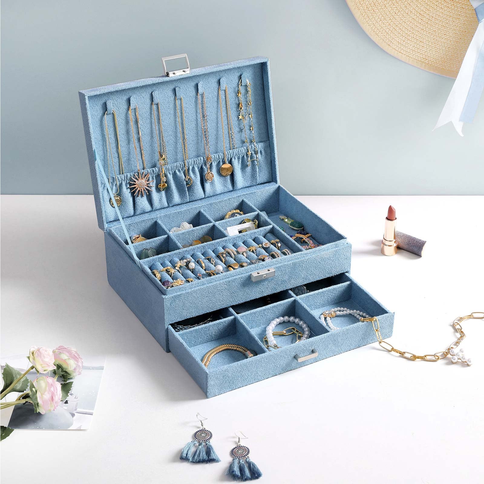 Organizer na biżuterię, quartz blue