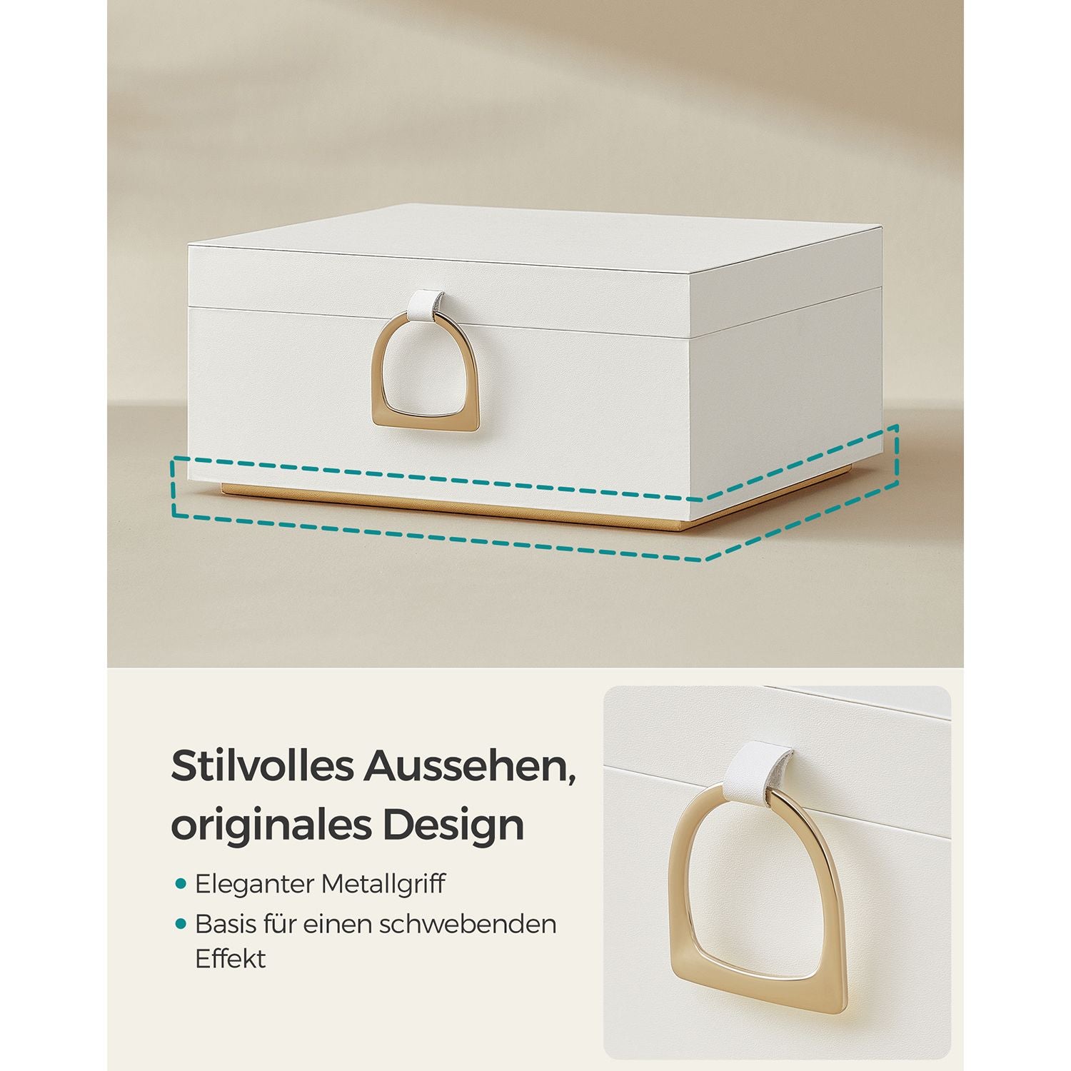 Organizer na biżuterię, cream white