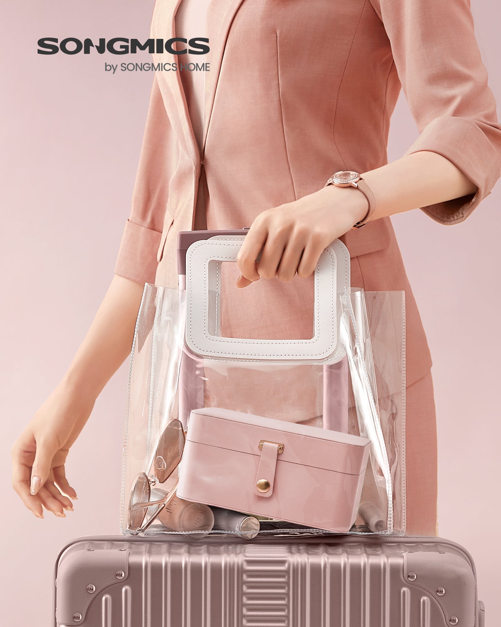 Organizer na biżuterię, jelly pink