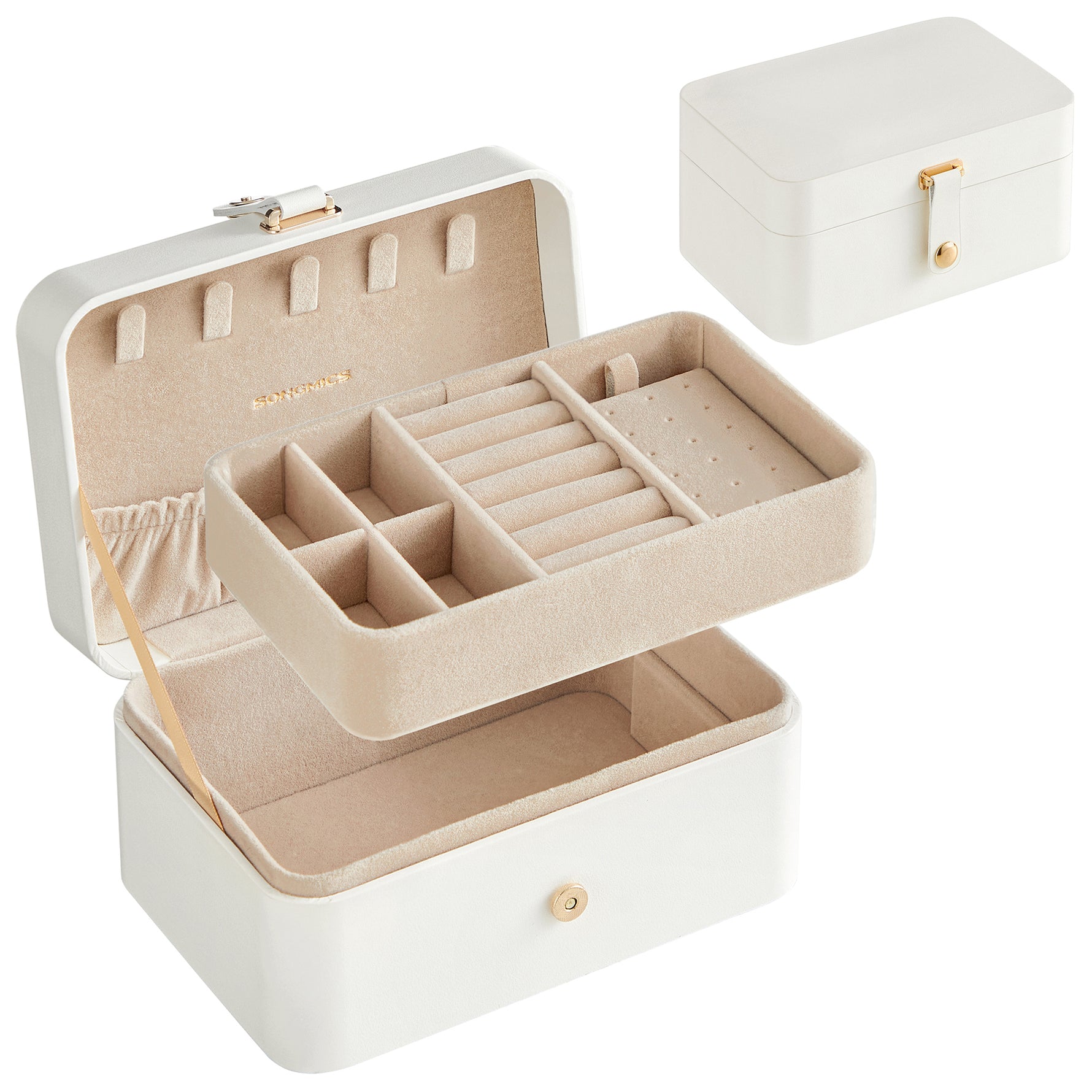 Organizer na biżuterię, cream white