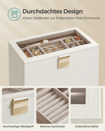 Białe pudełko na biżuterię z 6 poziomami