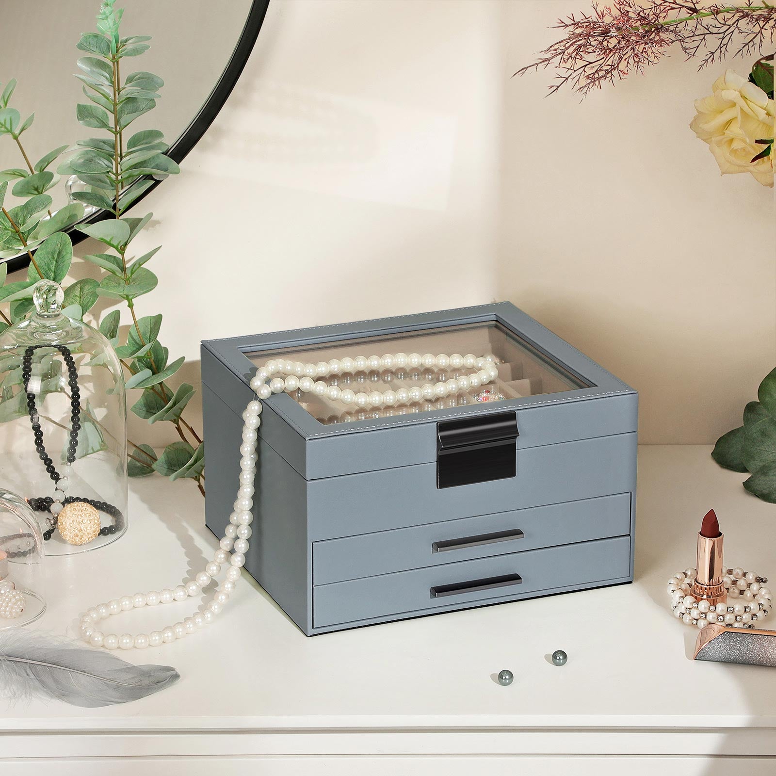 Organizer na biżuterię, dove blue