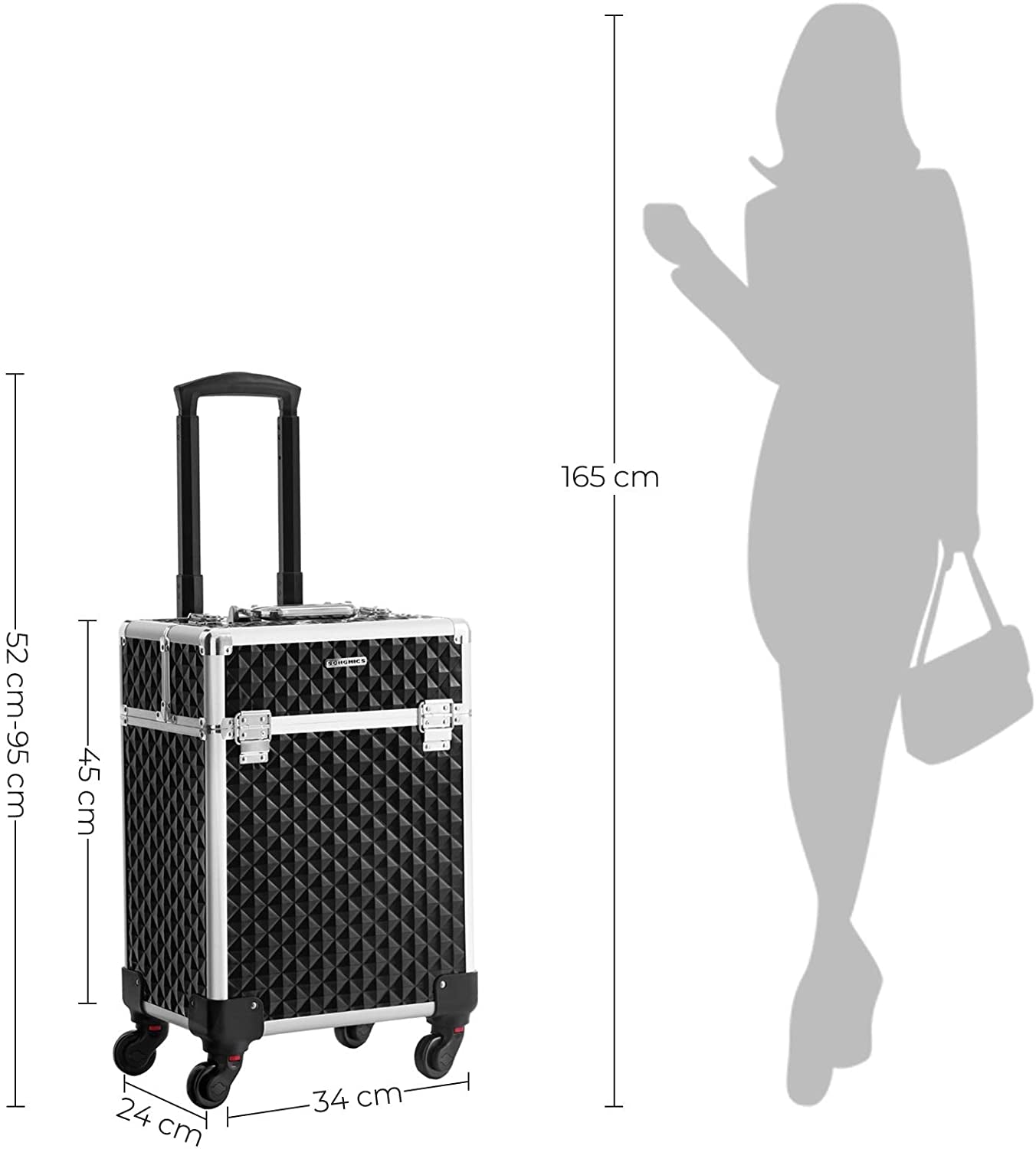 Organizer, czarny, 34 cm
