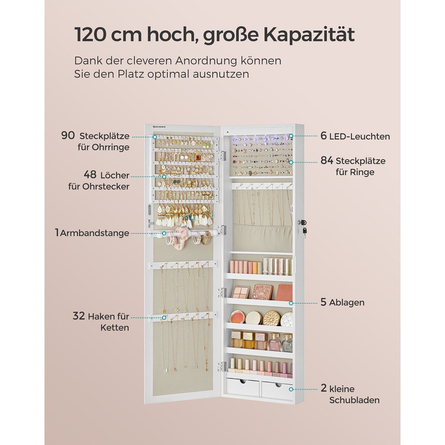 Organizer, biały, 37 cm