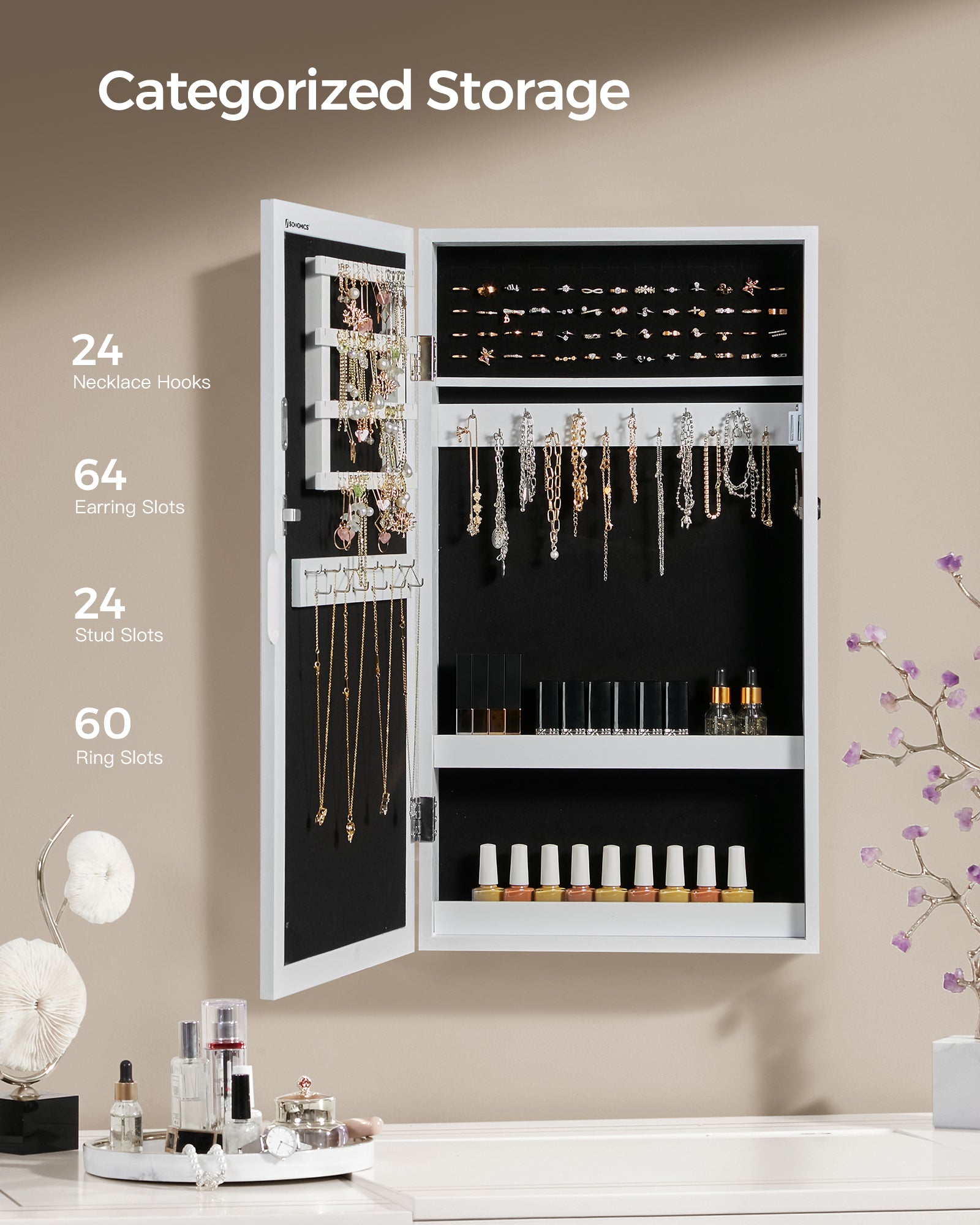 Organizer, biały, 37,2 cm