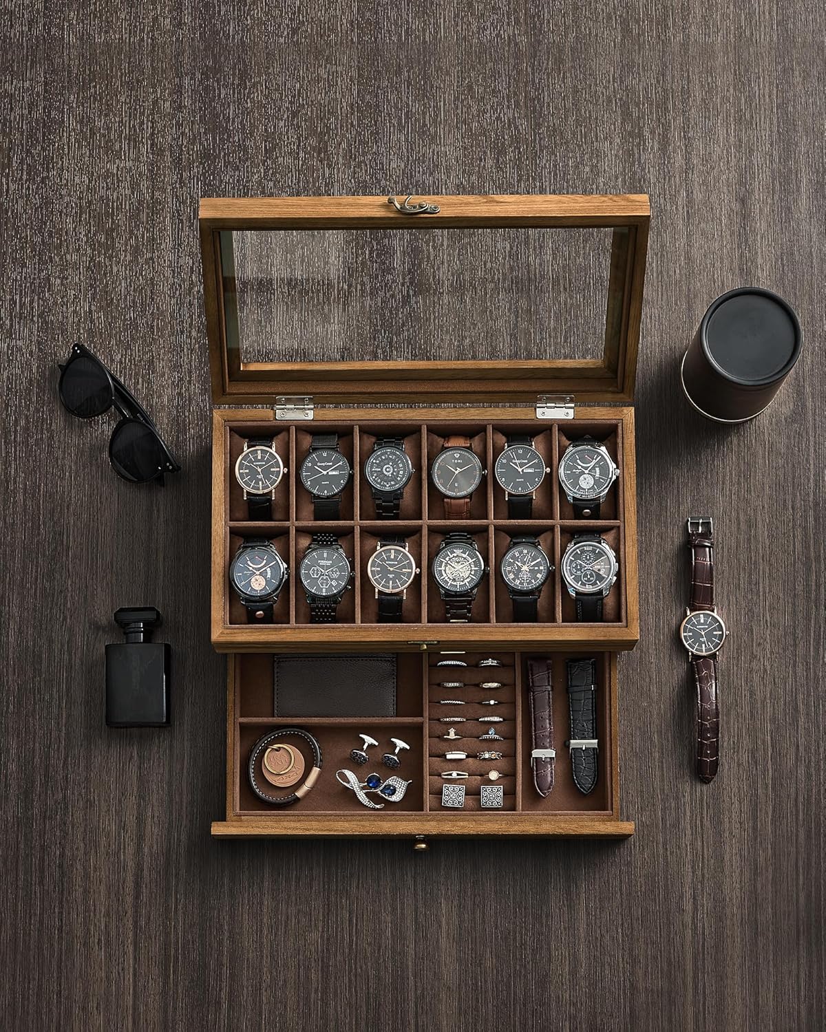 Organizer na biżuterię, coffee brown