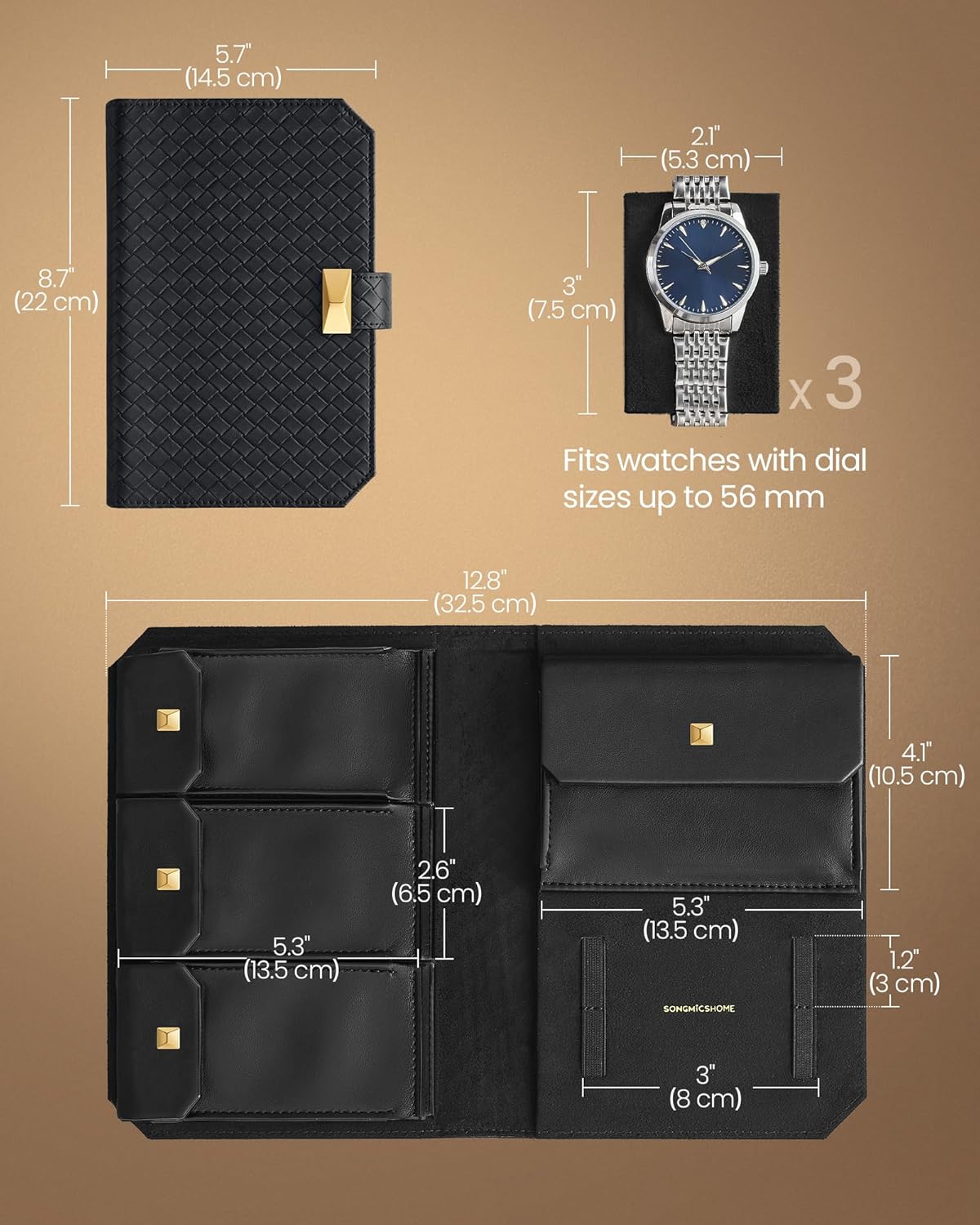 Organizer, czarny, 22 cm