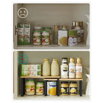 Zestaw 4 organizerów kuchennych metalowo-bambusowych