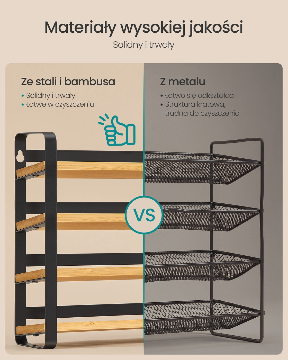 Stojak na przyprawy 4 poziomy z 28 słoikami bambusowymi