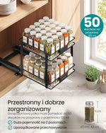 Wysuwany organizer na przyprawy 2-poziomowy czarny