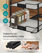 Wysuwany organizer na przyprawy 2-poziomowy czarny