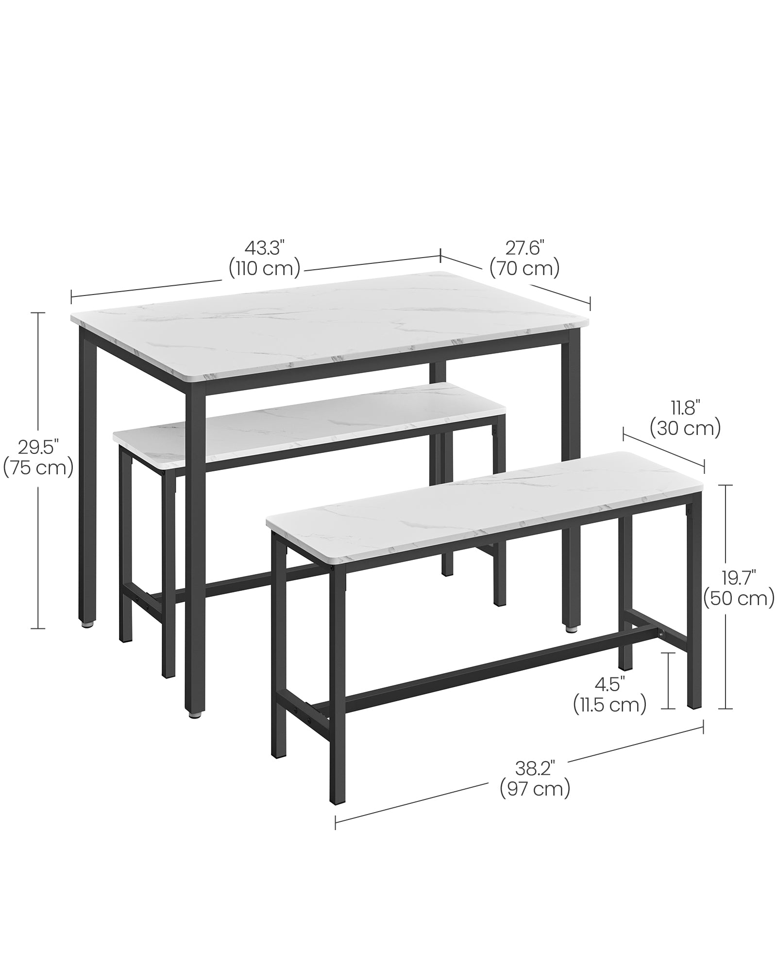 Mebel do domu, marble white, 110 cm