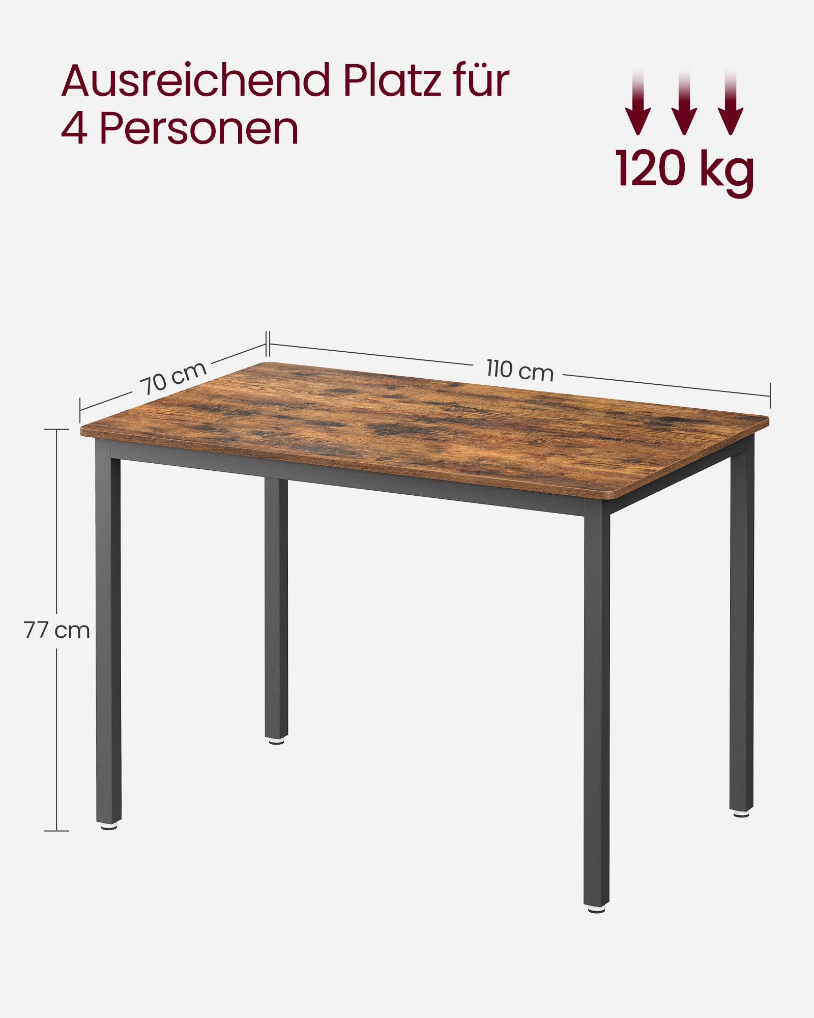 Biurko, rustykalny brąz, 110 cm