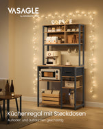 Półka mikrofalowa kuchenna 40x80x180 cm brązowo-czarna