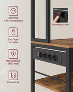 Półka mikrofalowa kuchenna 40x80x180 cm brązowo-czarna