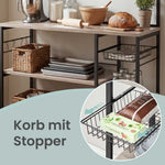 Stojąca półka kuchenna 12 haczyków szaro-czarna
