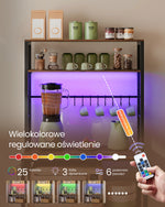 Półka kuchenna z LED 40x80x168 cm brązowa i czarna