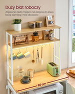 Półka kuchenna z LED 40x80x168 cm dąb z bielą