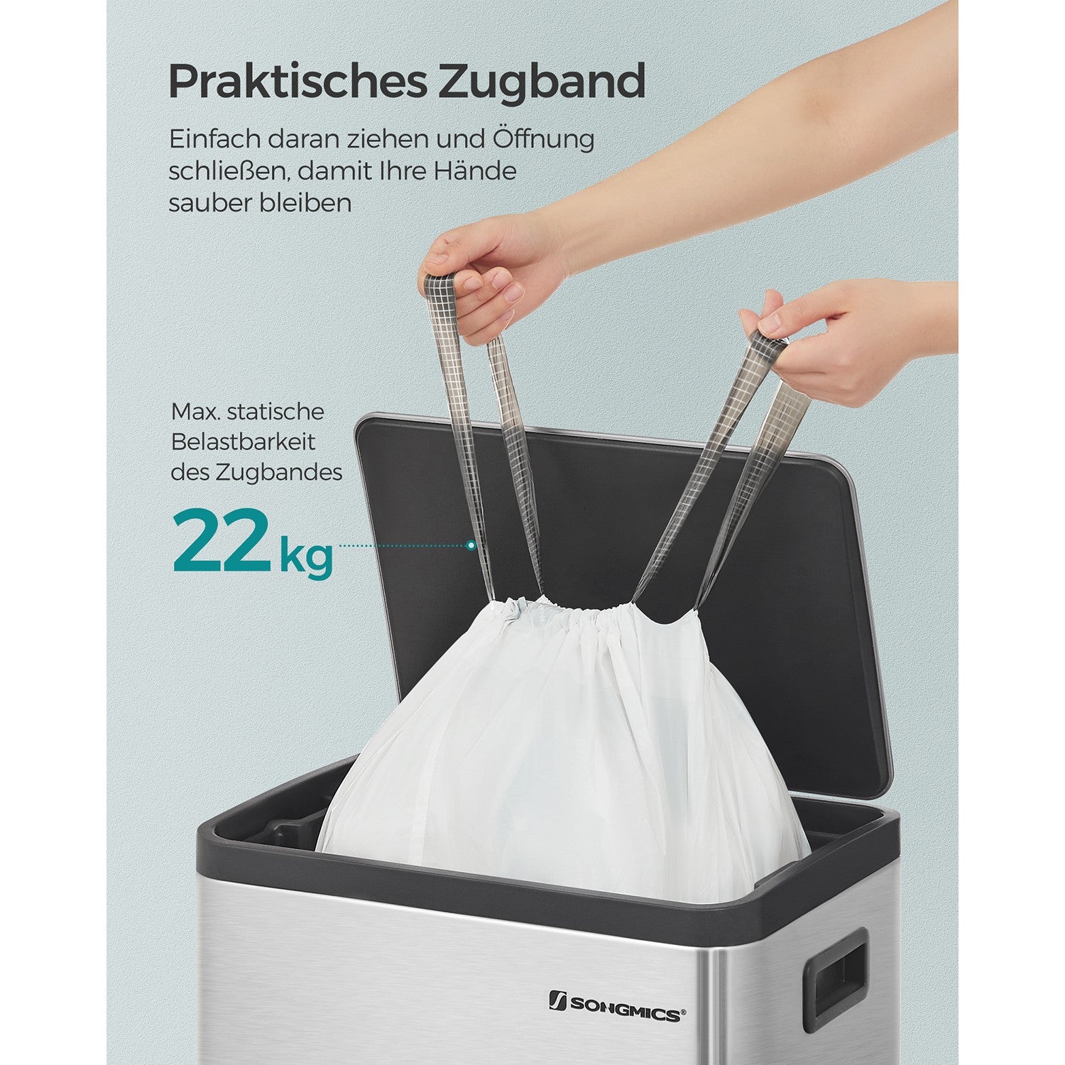 Worki na śmieci 50 l ze sznurkiem, 80 sztuk