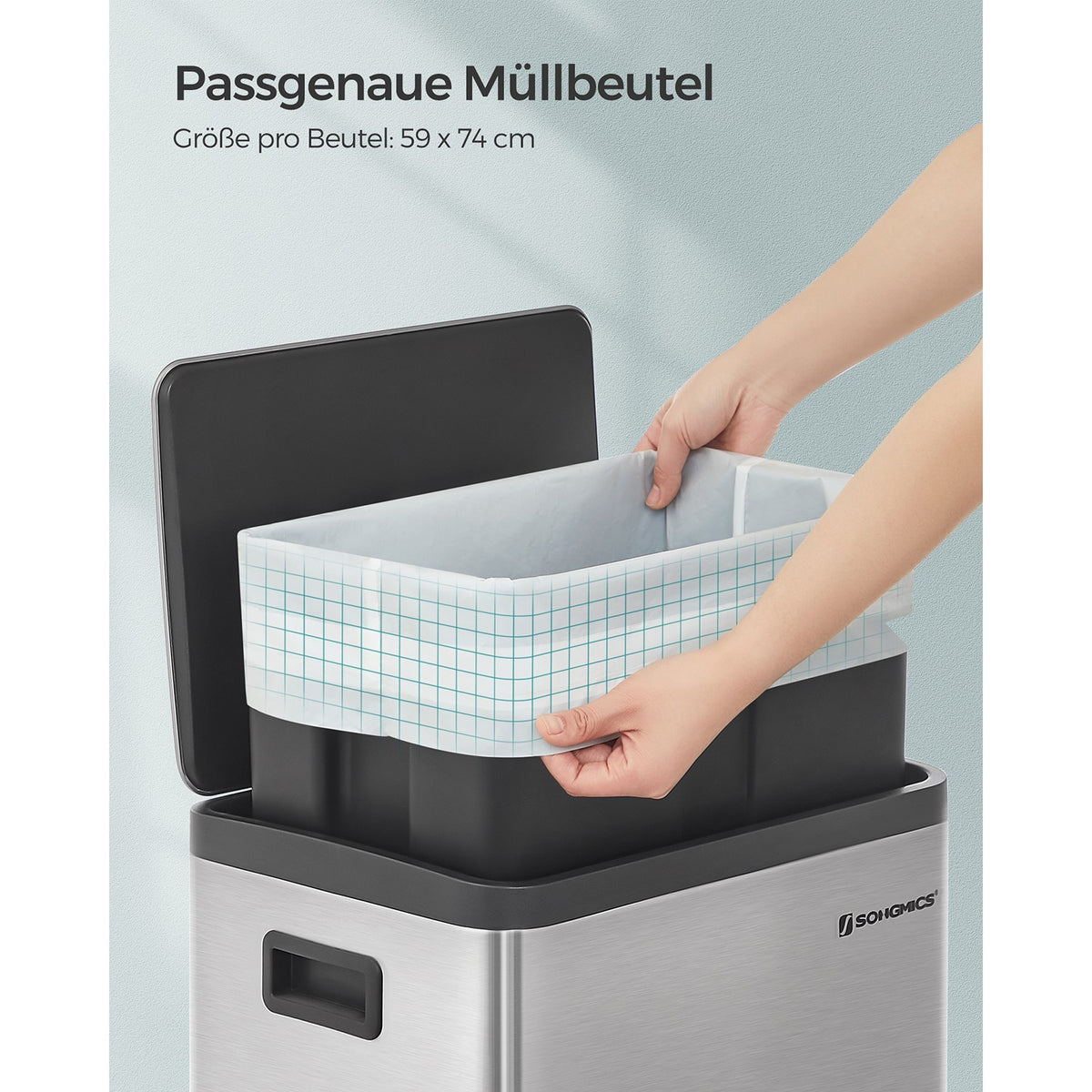Worki na śmieci 50 l ze sznurkiem, 80 sztuk