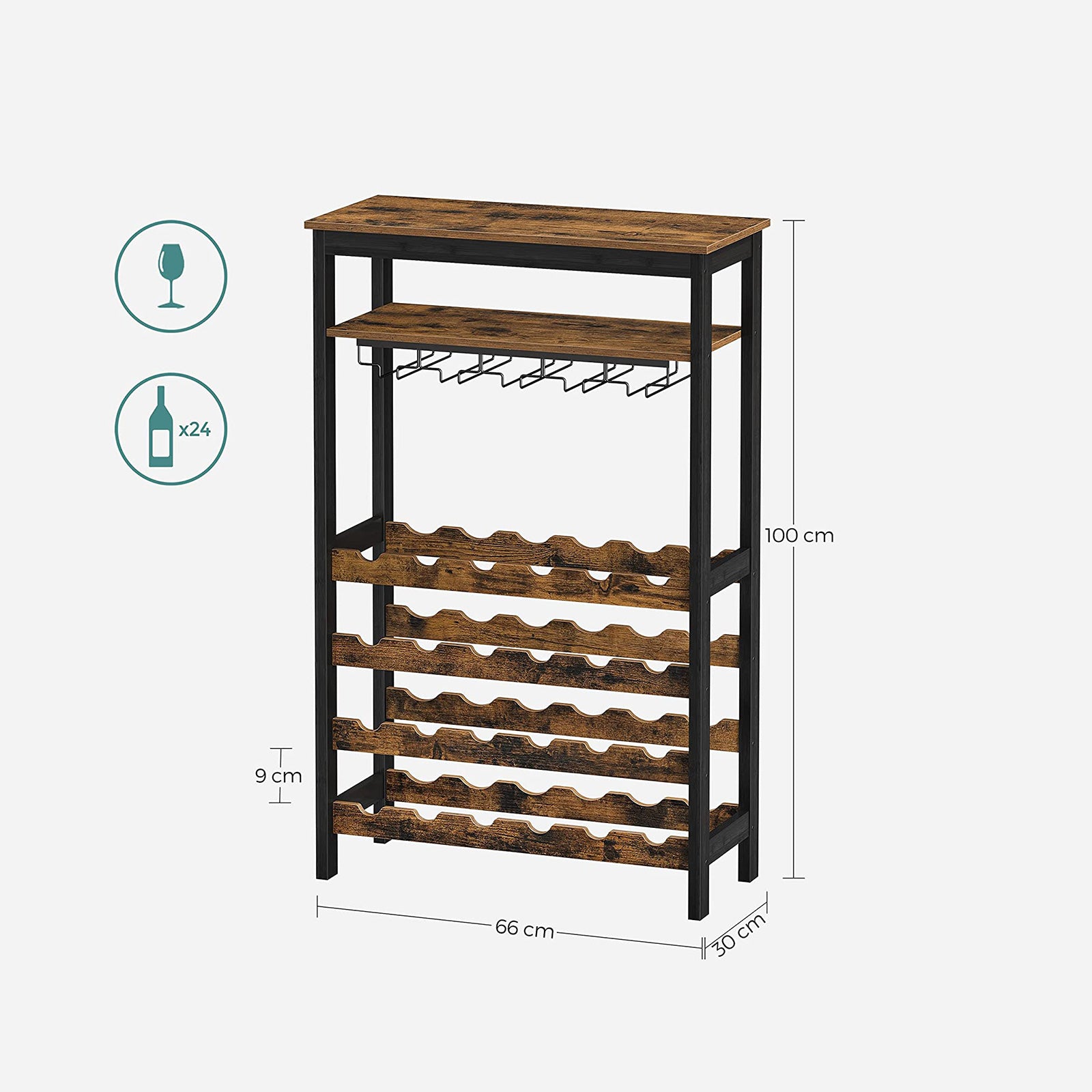 Mebel do domu, rustykalny brąz, 66 cm