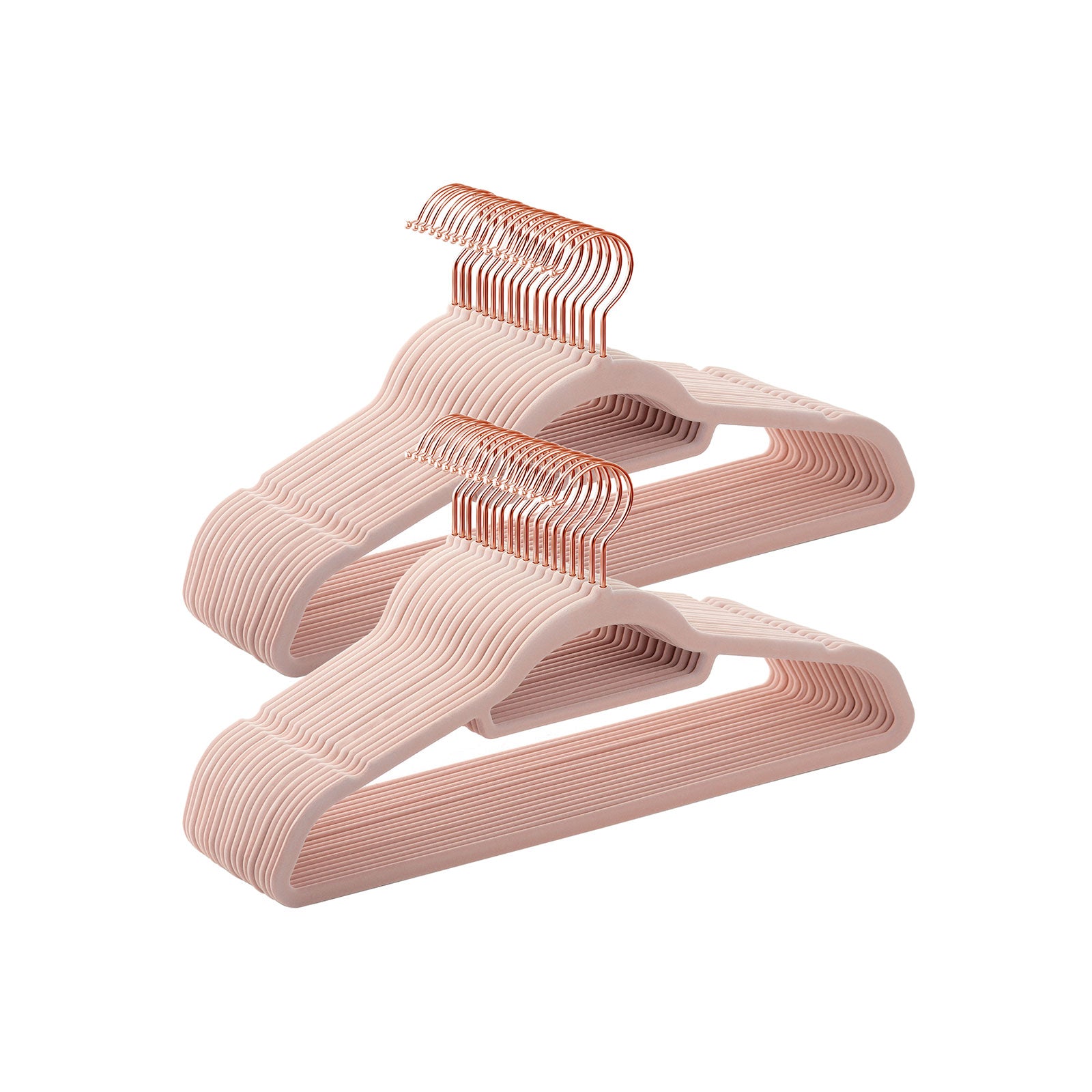 Wieszaki welurowe, coral pink