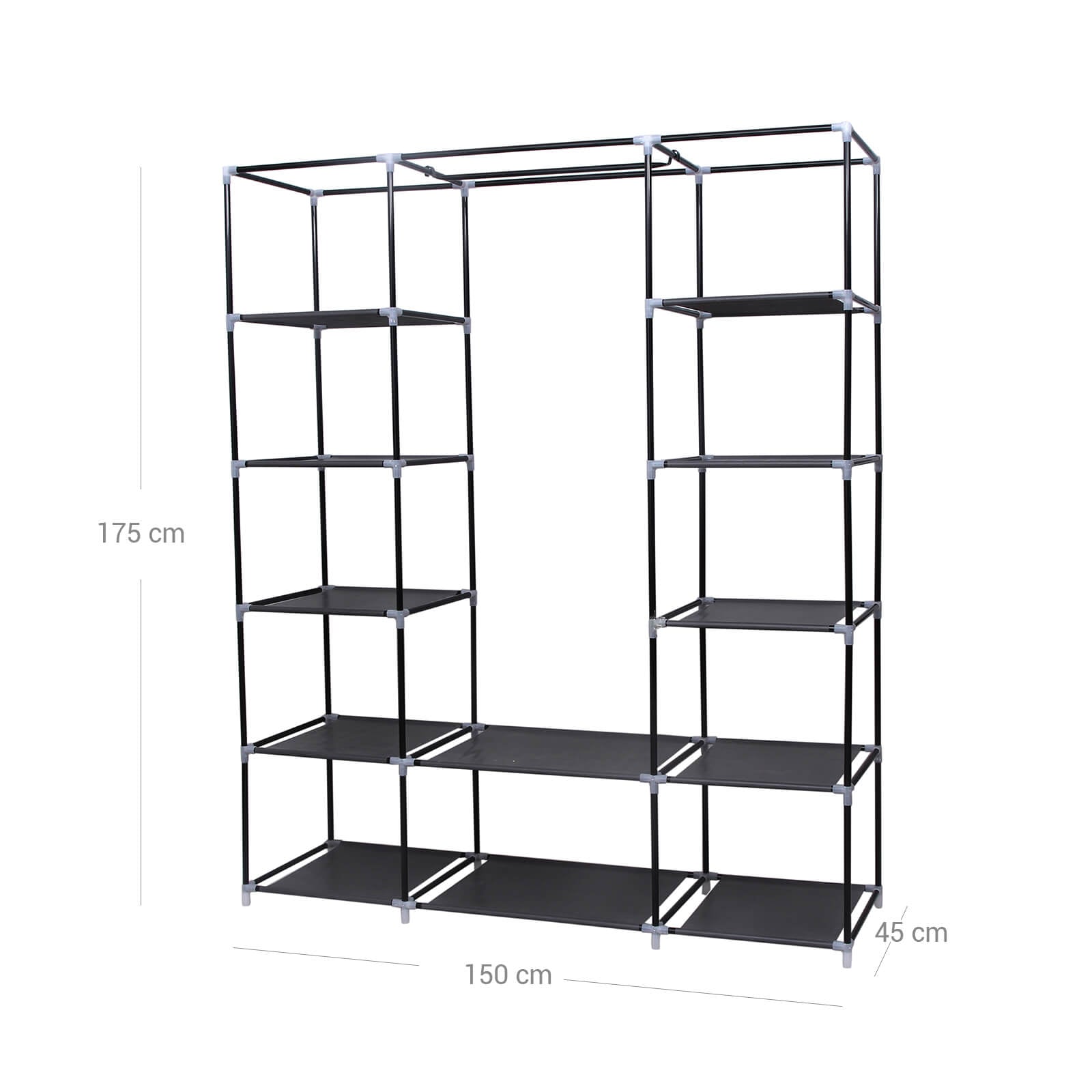 Szafa garderobiana, czarny, 150 cm