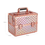 Metaliczna kosmetyczka podróżna z organizerem 30x19x24 cm