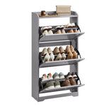 Szafka na buty 3 klapy szara 24x60x108 cm