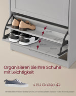 Szafka na buty 3 klapy szara 24x60x108 cm