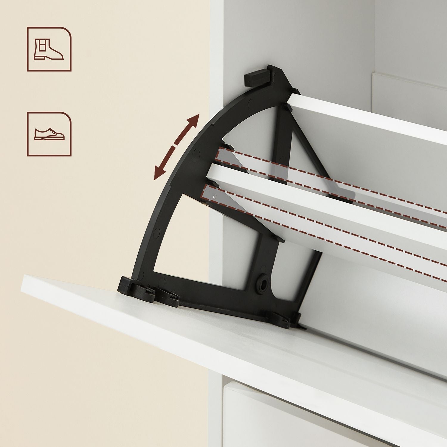 Szafka na buty, biały, 102 cm