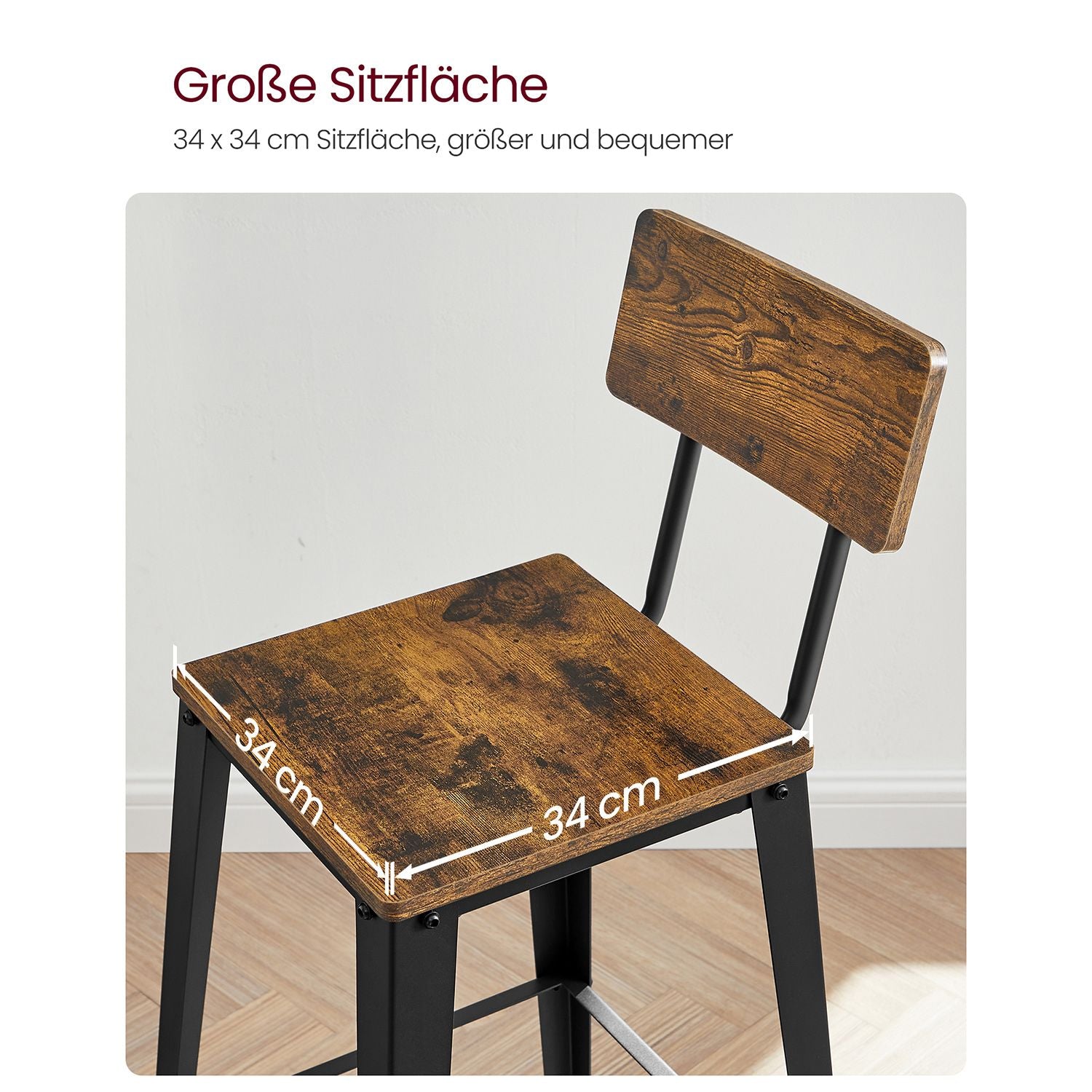 Hokery, rustykalny brąz, 45,4 cm