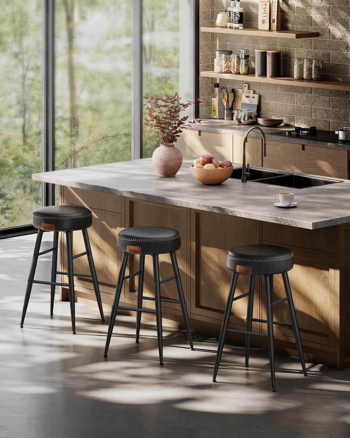 Zestaw 2 stołków barowych czarnych 63 cm