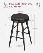 Zestaw 2 stołków barowych czarnych 63 cm