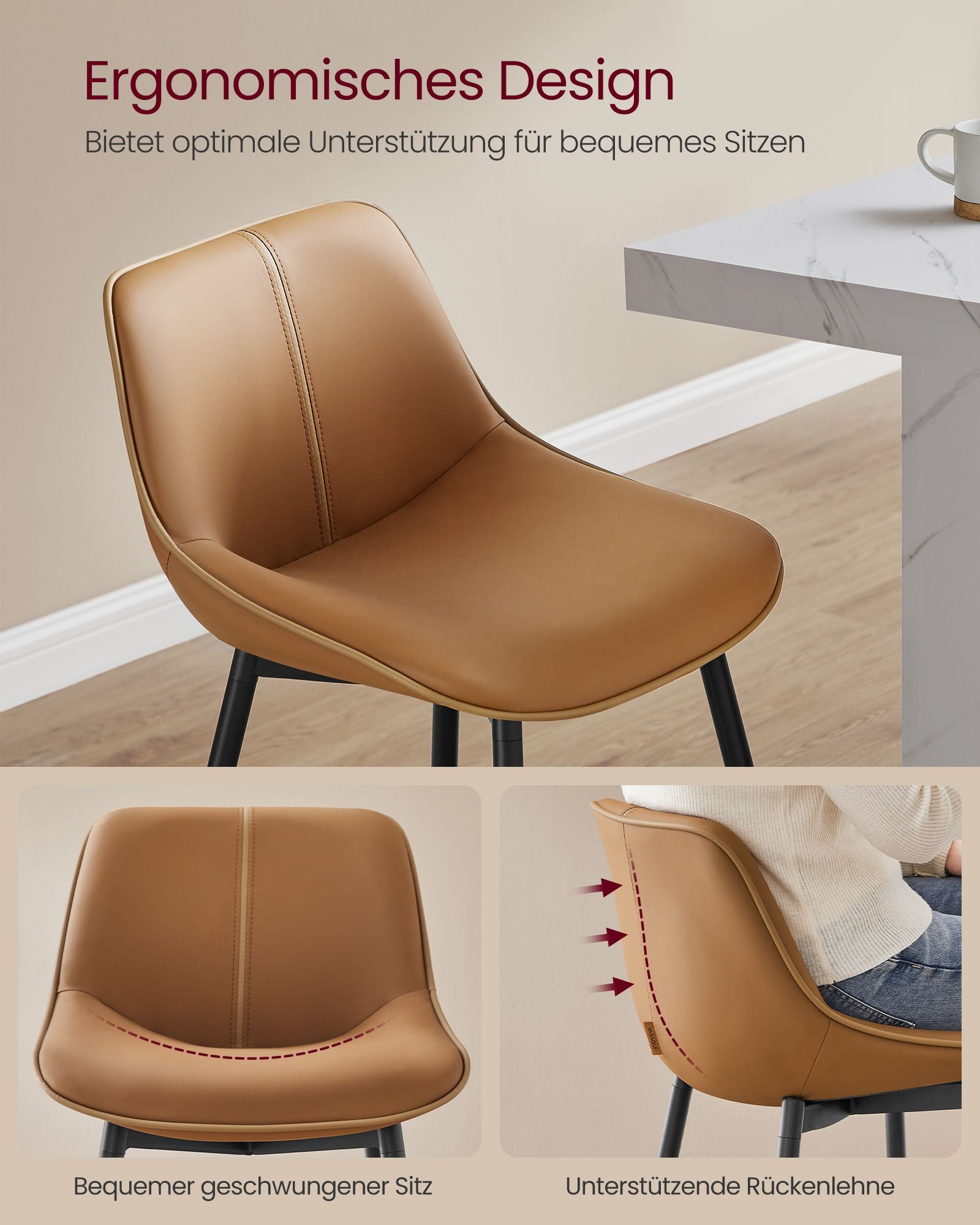 Hokery, caramel brown, 49 cm