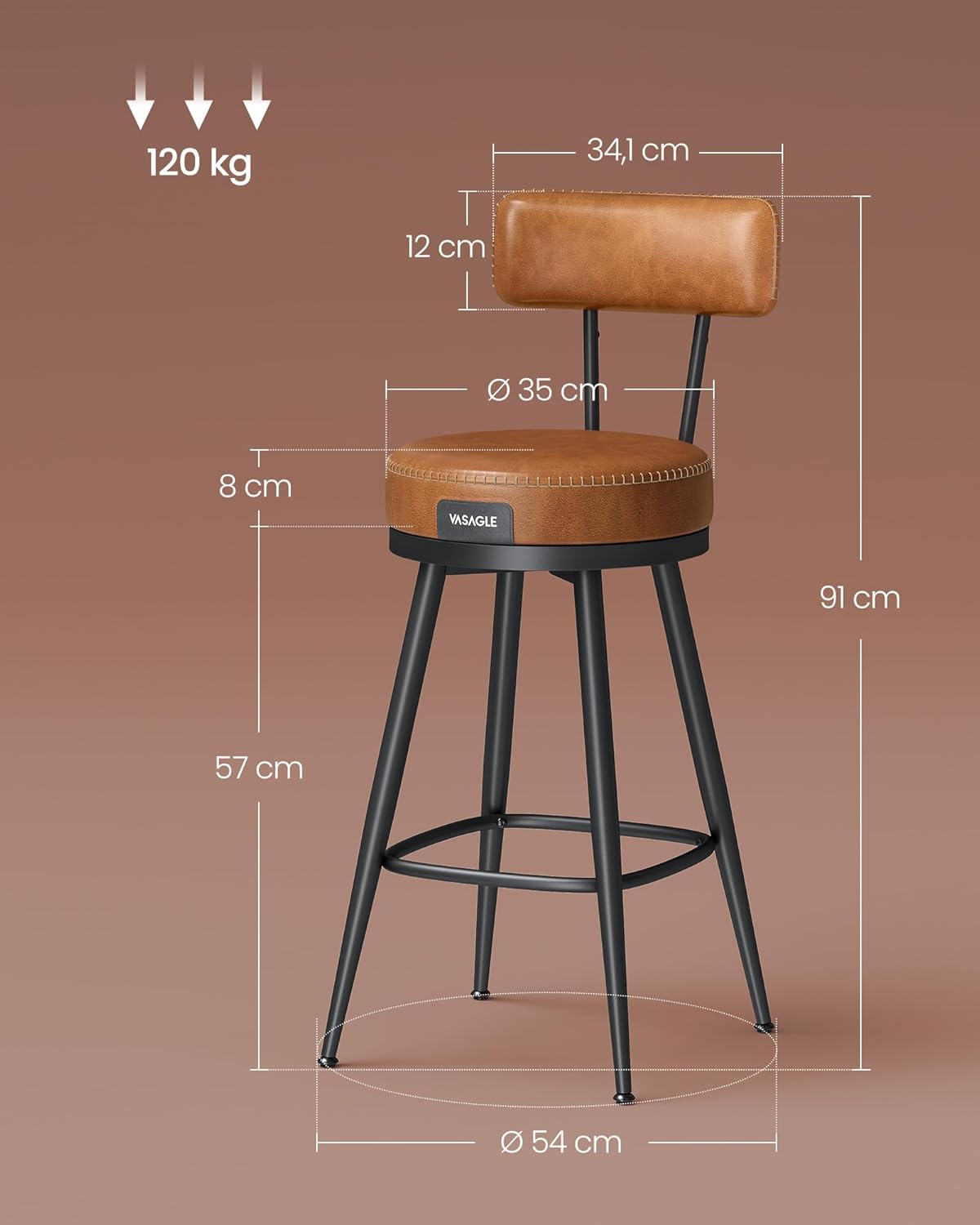 Hokery, caramel brown, 54 cm