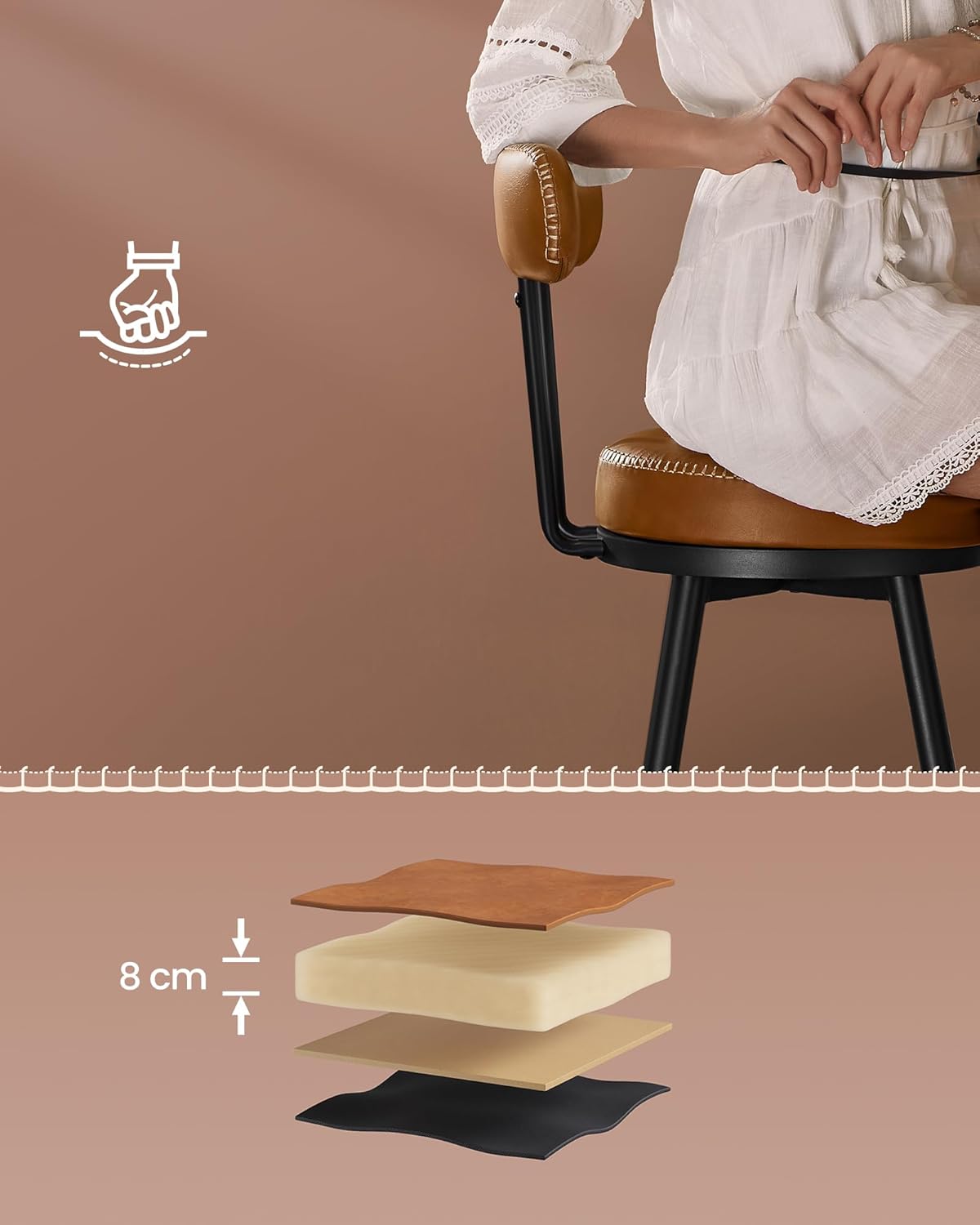 Hokery, caramel brown, 54 cm