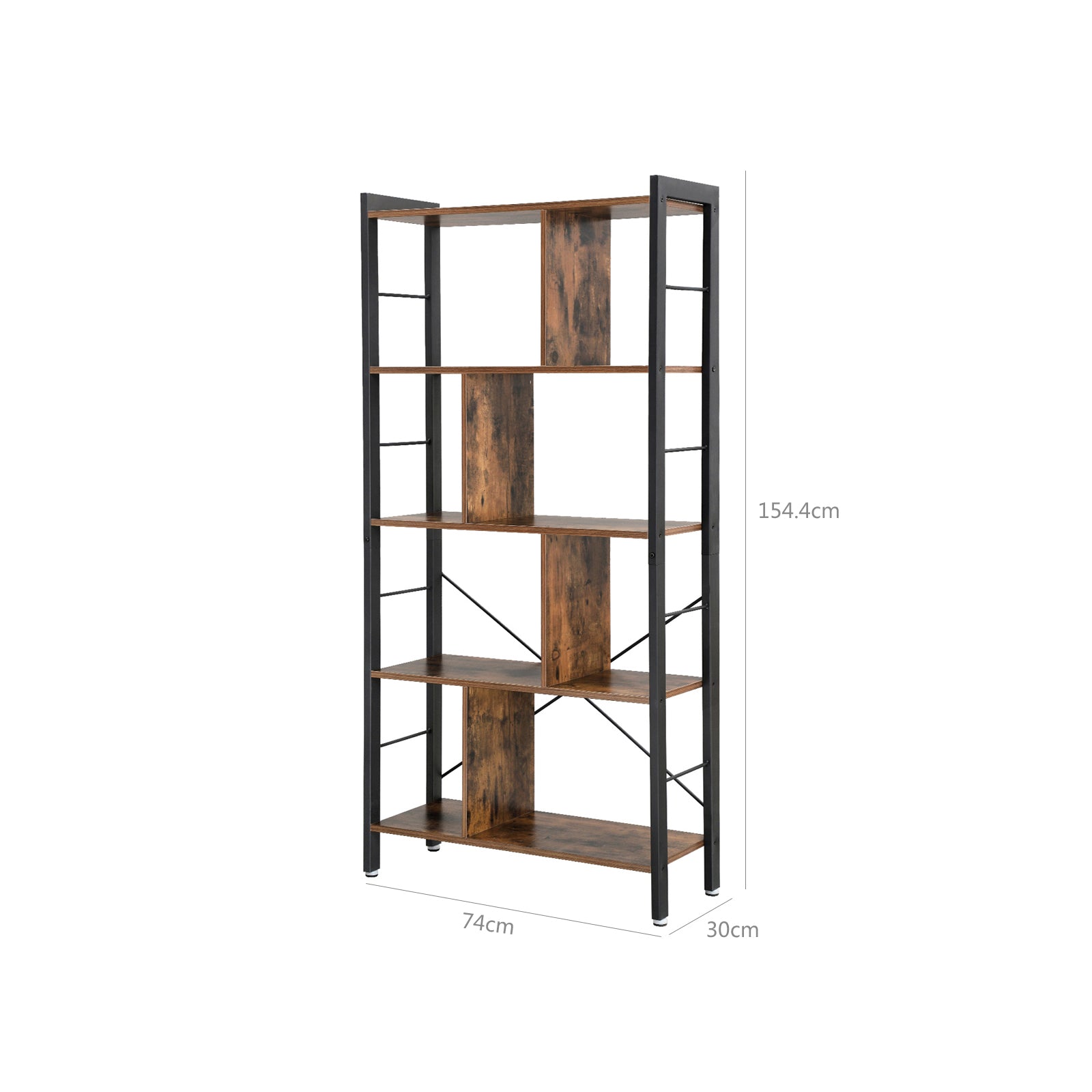 Regał industrialny 4 poziomy 74x30x155 cm