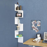 Biała narożna półka ścienna 5-poziomowa 20x127,5 cm