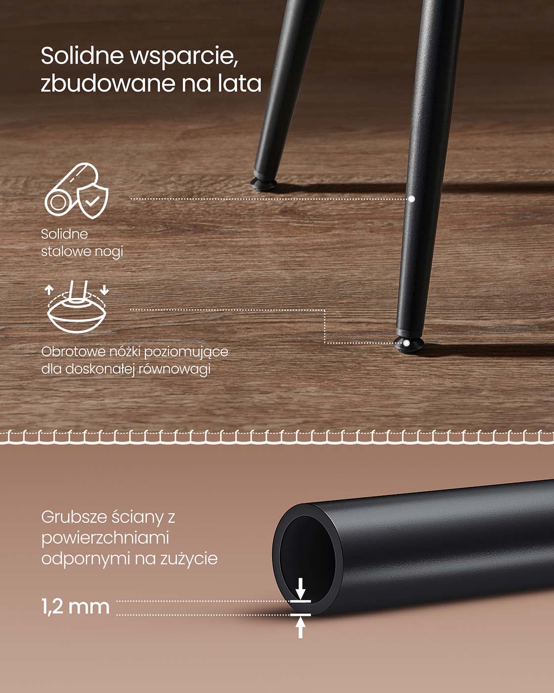 Zestaw 4 hokerów barowych karmelowych z ekoskóry
