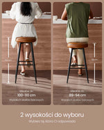 Zestaw 4 hokerów barowych karmelowych z ekoskóry