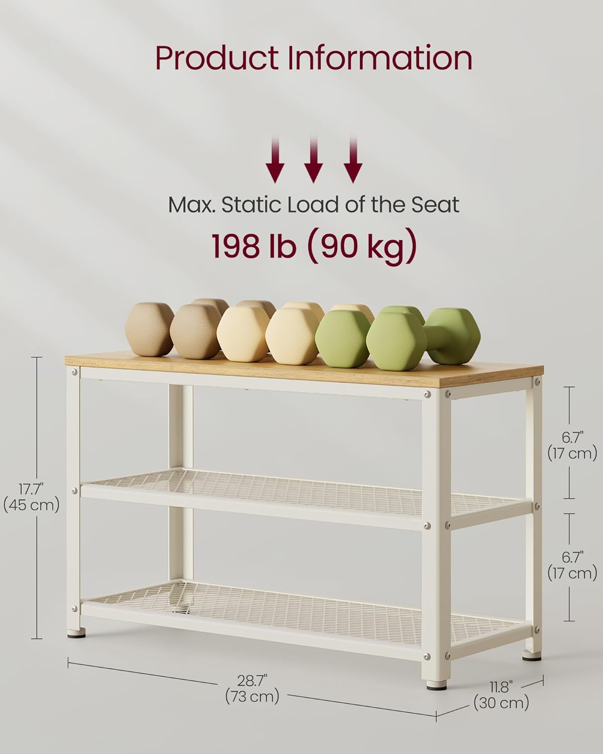 Ławka na buty, golden oak, 73 cm