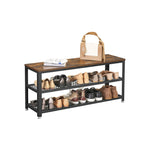 Ławka na buty, rustykalny brąz, 100 cm
