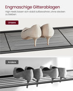 Metalowa półka na buty z 4 poziomami siatki, ciemnobrązowa