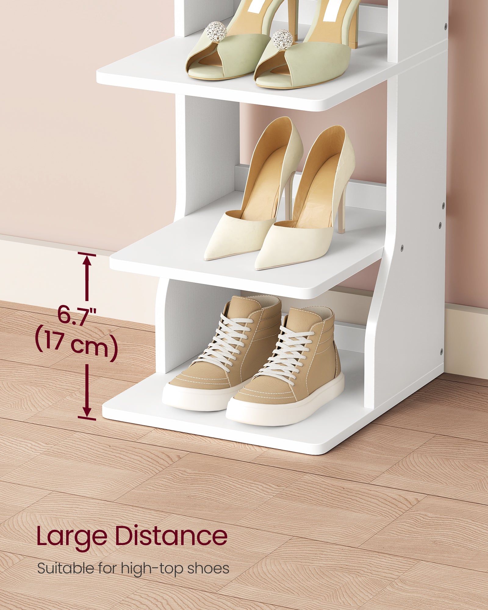 Regał na buty, biały, 26,5 cm