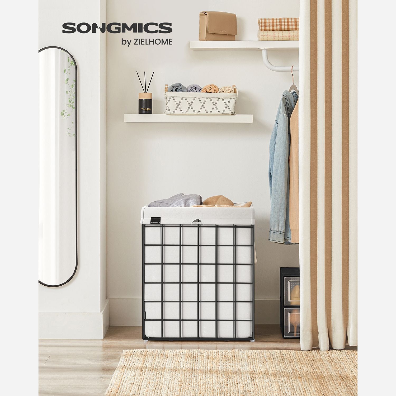 Kosz na pranie, biały, 48 cm