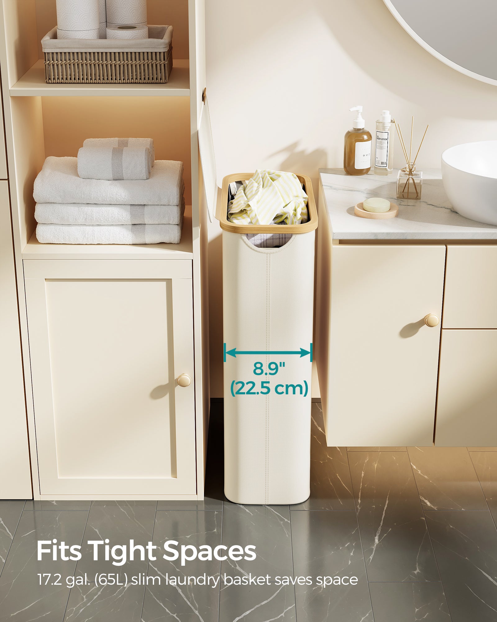 Kosz na pranie, cream white, 42 cm