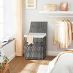 Kosz na bieliznę 90 L z pokrywką, szary