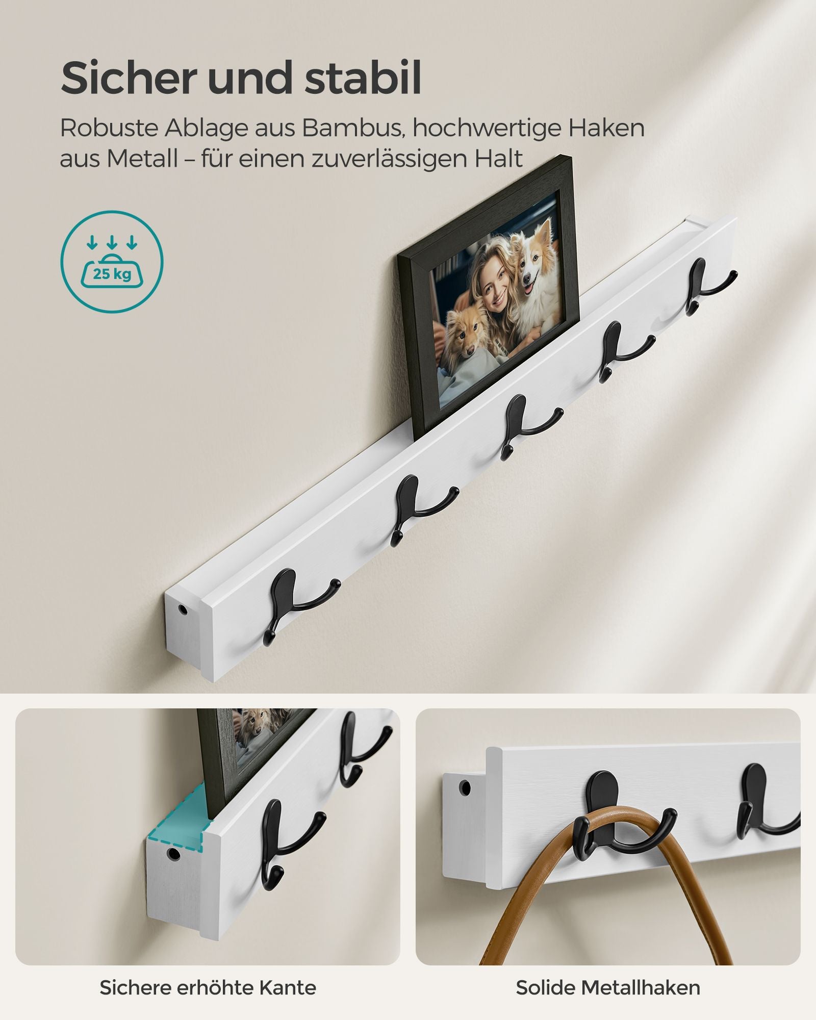 Ławka na buty, cream white, 70 cm